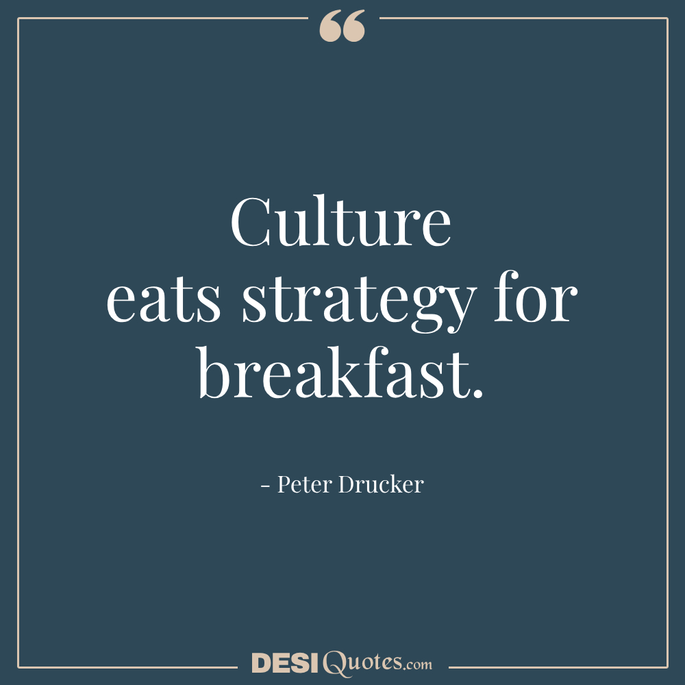 Culture Eats Strategy For Breakfast.