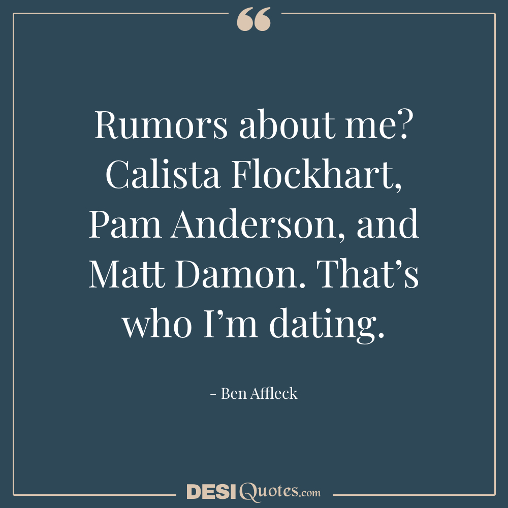 Rumors About Me Calista Flockhart, Pam Anderson, And