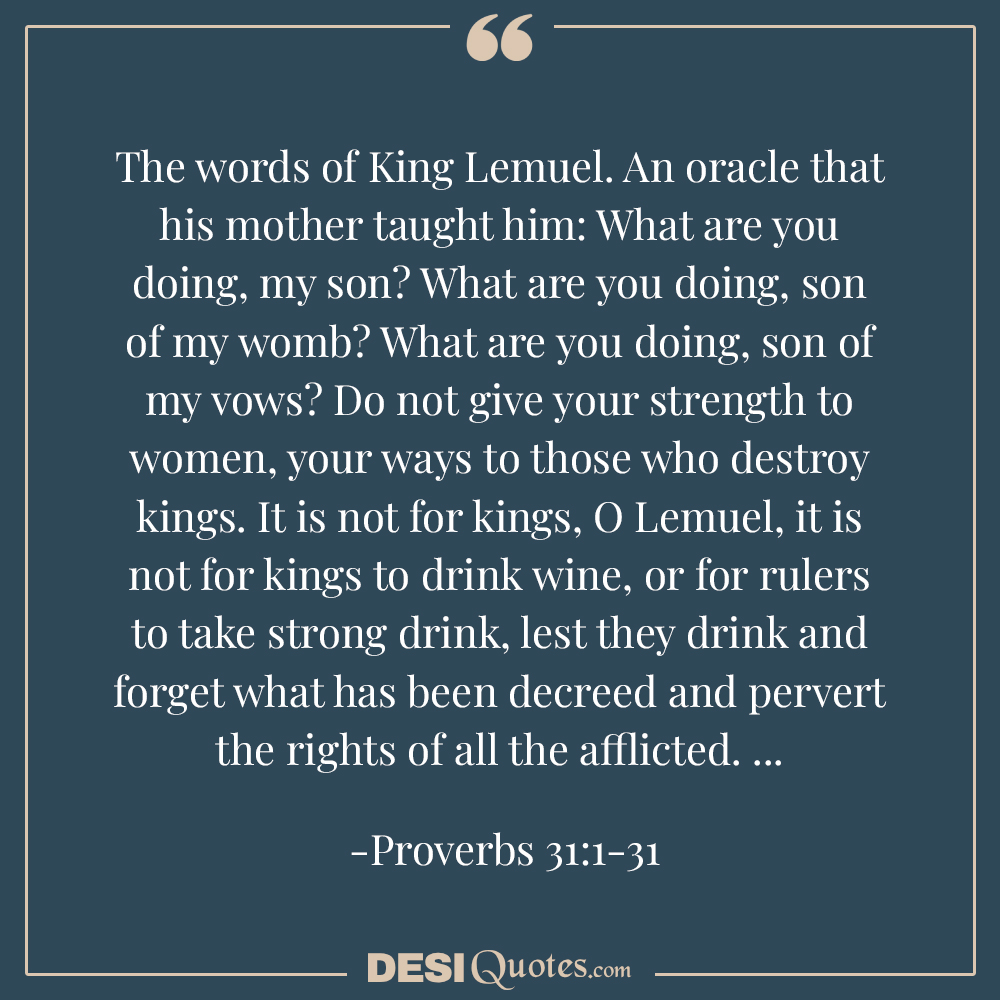 The Words Of King Lemuel