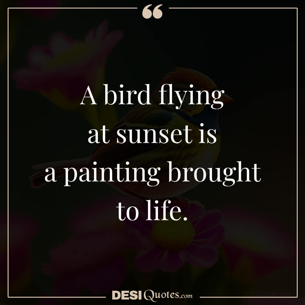 A Bird Flying At Sunset Is A Painting Brought To Life.