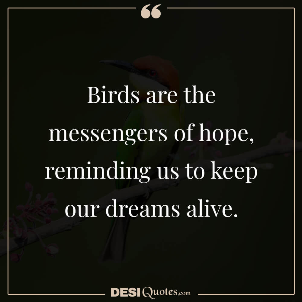 Birds Are The Messengers Of Hope, Reminding Us