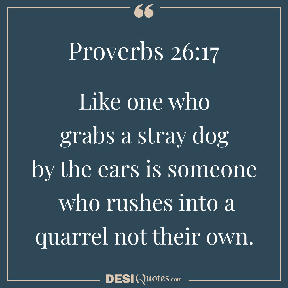 Like One Who Grabs A Stray Dog By The Ears Is