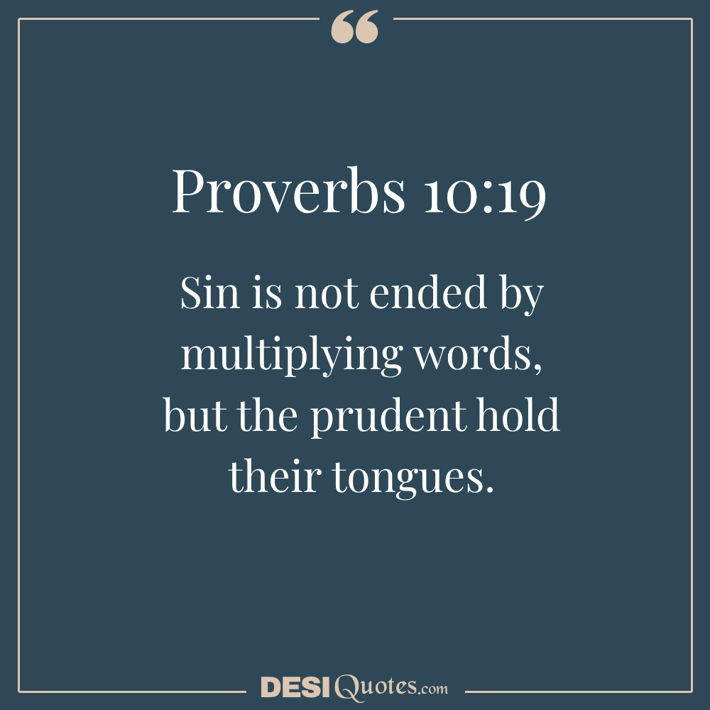 Sin Is Not Ended By Multiplying Words,